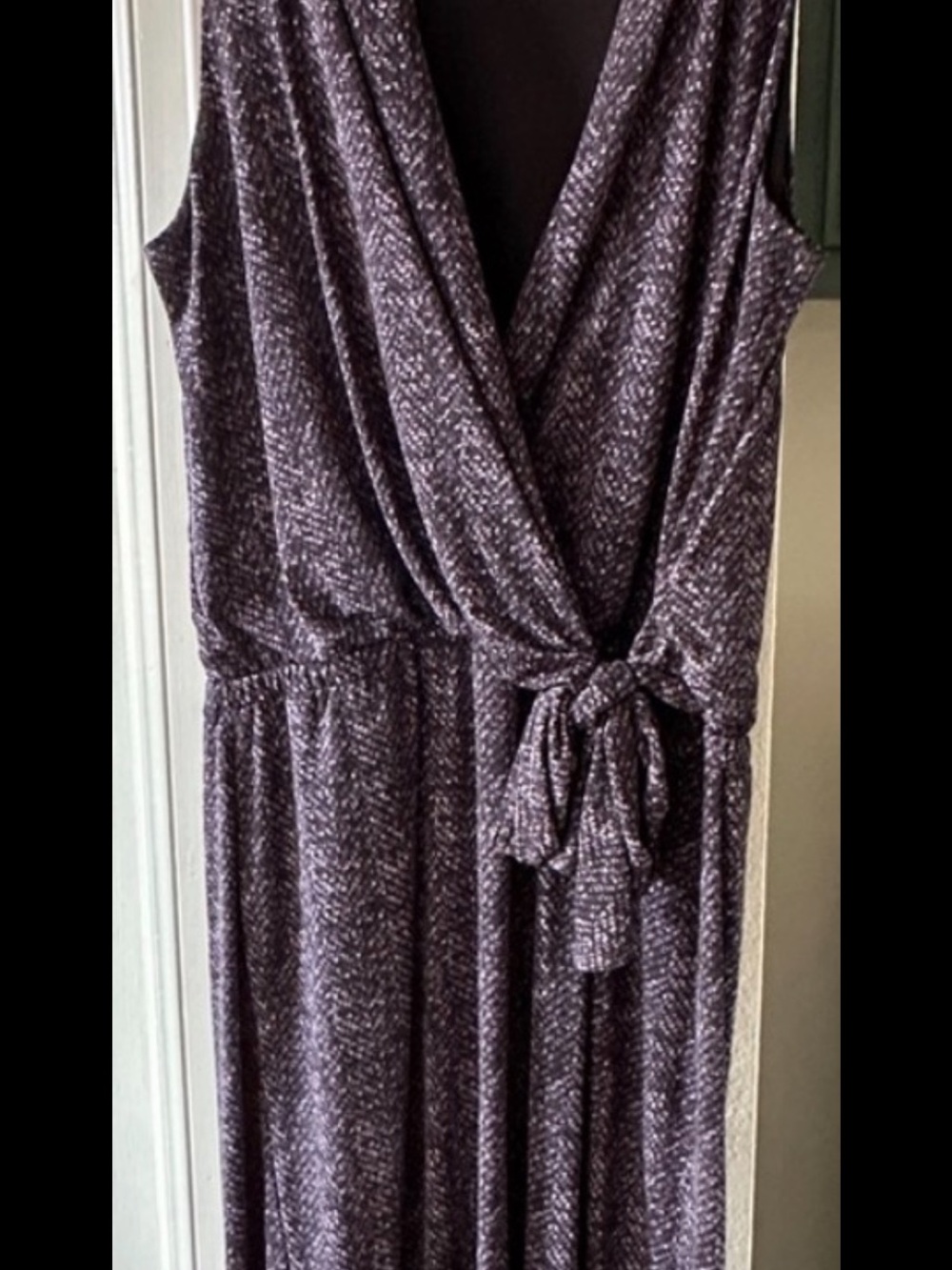 Michael Kors Sleeveless Wrap Maxi Dress in Heathered Plum